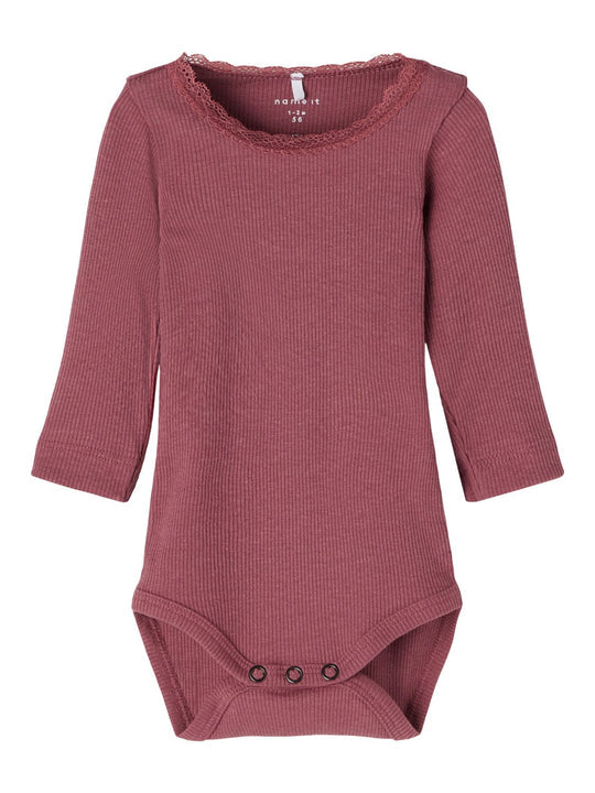 Wine Ribbed Onesie