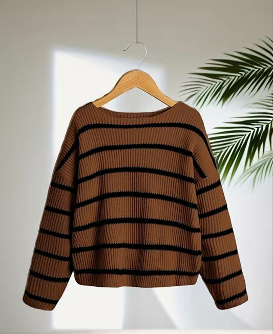 Rust Striped Sweater