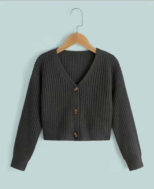 Black Crop Cardigan