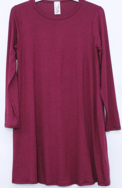 Burgundy Swing Dress